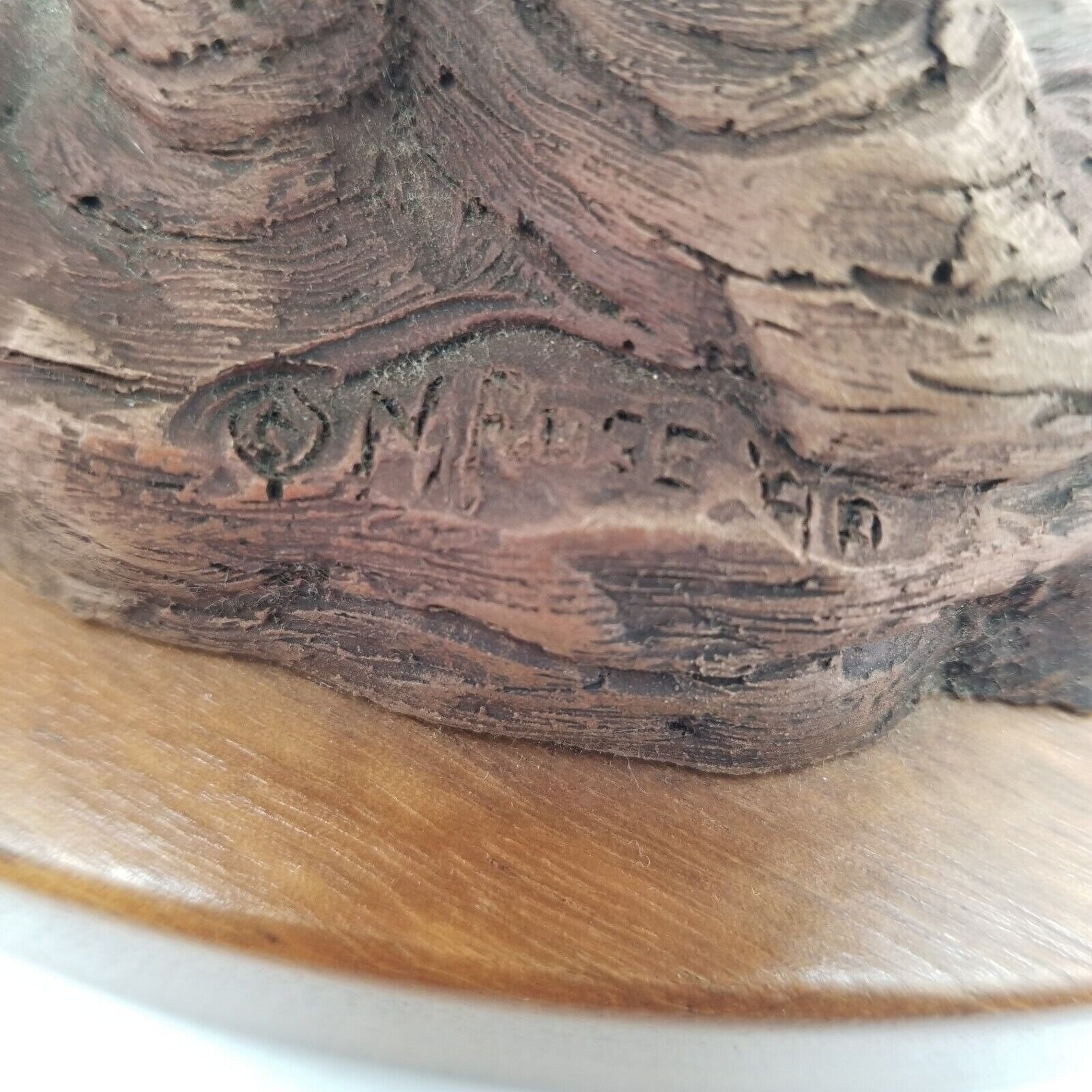 Neil J Rose Native American Sculpture Art Peaceful One Signed