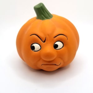 Grumpy Pumpkin Figurine Jack o Lantern Halloween Fall Not Scary Holiday Decor 3 inchies, Halloween Pumpkin, Halloween Holiday, JOL