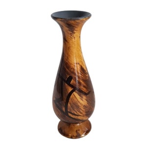 Hawaiian Bud Vase Pottery Signed Hawaii Luau Polynesian 6.25&quot; Decorative READ