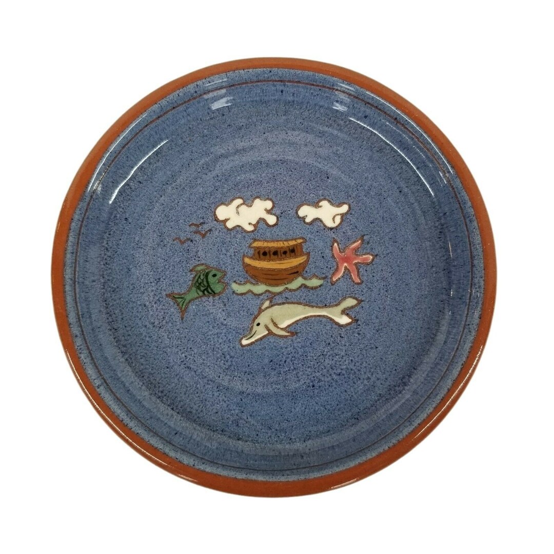 Vintage Earthen Vessel Potters Trinket NOAH'S ARK Bible Story Christian Dolphin Etsy