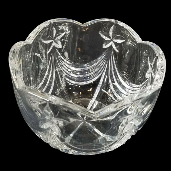 Vintage Clear Glass Bowl Trinket Dish 3.25" Tall … - image 6