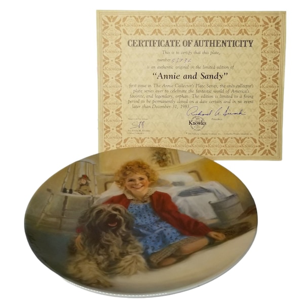 Little Orphan Annie Collectors Plate Annie and Sandy Numbered KNOWLES Signed COA, Annie Decor, Annie Movie, Orphan Annie, Daddy Warbucks