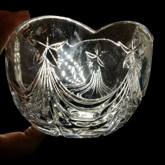 Vintage Clear Glass Bowl Trinket Dish 3.25" Tall … - image 3