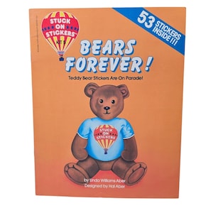Stuck on Stickers Book Bears Forever Kit 5 Teddy Activity 1984 Scholastic Abner