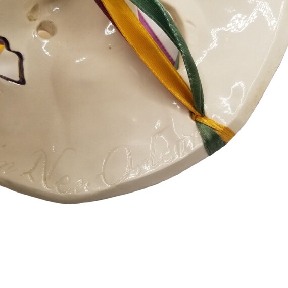 Vintage Mardi Gras Masks Porcelain Painted Signed… - image 7