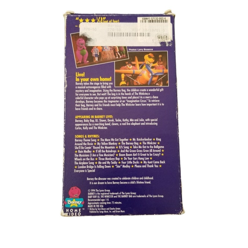 Barney Live In New York City 1994 Vhs Barney Home Video Etsy Barney Live In New York City 1994 Vhs Barney Home Video Etsy