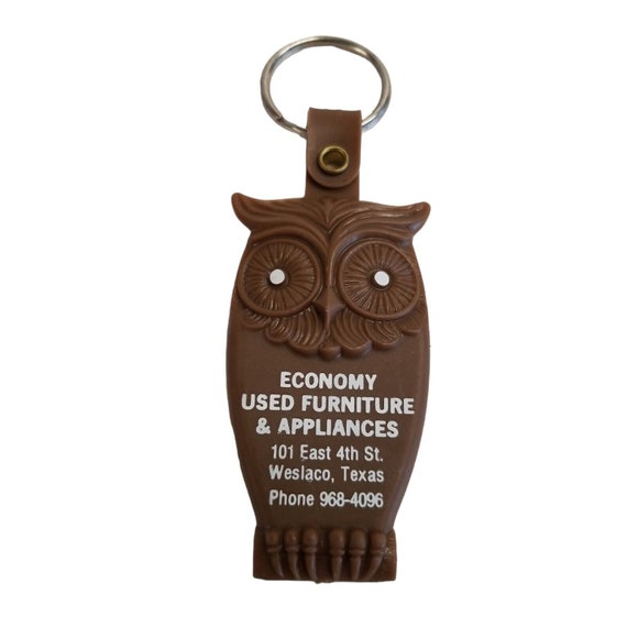 Owl Keychain Furniture Store Advertising Vintage A