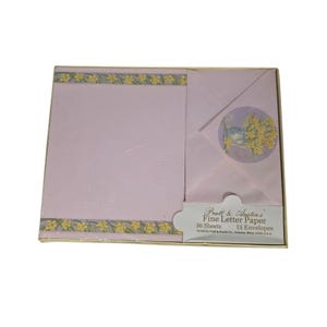 Vintage Briefpapier Set Pratt and Austin Fine Letter Paper Narzisse Blumen NOS