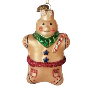 Gingerbread Man Christmas Ornament Hand Blown Glass Thomas Pacconi Classics 2003