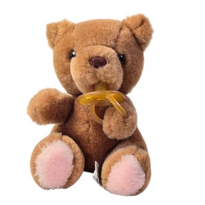 Vintage Russ Berrie Teddy Bear Plush Baby Bibi Brown Stuffed