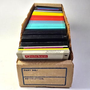 Vintage diskettparti dator 3,5 tums disketter skiva begagnad otestad färgad Fujifi