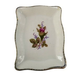 Vintage Rosehip Tiny Wall Hanger Porzellan Home Decor Trinket Tablett Jakobsmuschel Schmuckschale, floral, kleines Dekoratives Tablett kleine Schmuckschale