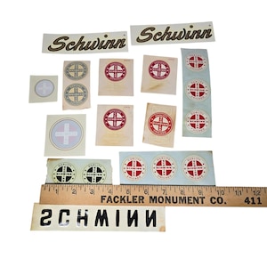 Schwinn Bike Decals Lot 1950s Water Slide Bicycle Stickers Vintage ...