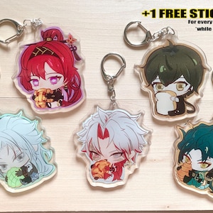 Wuthering Waves Keychains 8cm (WUWA) l Jiyan, Yinlin, Calcharo, Scar, Rover