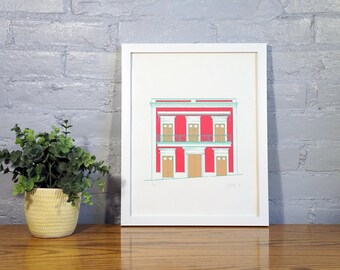 106 Calle de la Cruz en Magenta - Limited Edition Silk Screen Print
