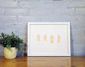 Garitas en Crema - Limited Edition Silk Screen Print