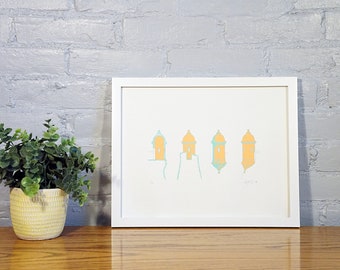 Garitas en Naranja - Limited Edition Silk Screen Print