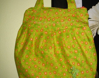 Yellow Orange Polka-Dot Purse, Women's Handbag, Zip up Bag, Gift for Women