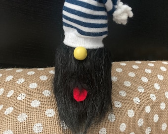 Sock Gnome,Striped Gnome,Black Beard Gnome,Gnome Gift for Her,Gnome for Gift,Gnome Decoration,Gnome with Beard,Gnome Gift for Him/Home Decor