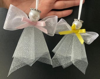 Custom Angel Christmas Ornament: Handmade Tulle Angel Figurine