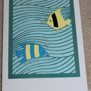 Fish Greeting Card, Handmade Cards, Blank Cards, Greeting Card for Kids, Fish in Water Greeting Card, Nautical Card, Sea Cards, Card for him