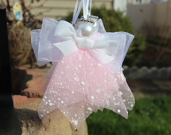 Angel Ornament Christmas, Handmade Ornament, Christmas Decoration, Christmas Gift, Angel Figurine, Tulle Angel Ornament, Gift for Her/Him