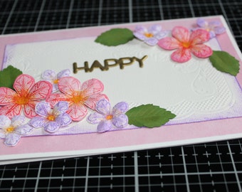 Flowers Happy 3D Handmade card