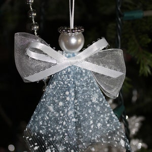 Baby Blue Angel, Tulle Angel Ornament, Handmade Ornament, Christmas Decoration, Christmas Gift, Angel Figurine, Gift for Her/Him