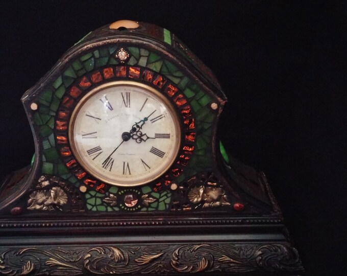 Large Rustic Mantel Clock Etsy