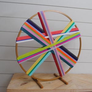 hoop STRING tabletop art - large colorful wrapped hoop, unique, art deco chic, minimalist,lines,modern nursery,unique,circle,trendy,art