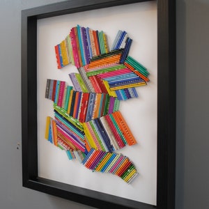 abstract modern wall art-made from recycled magazines,colorful, unique,love, artistic,unique,statement art,creative,love,playroom art image 5