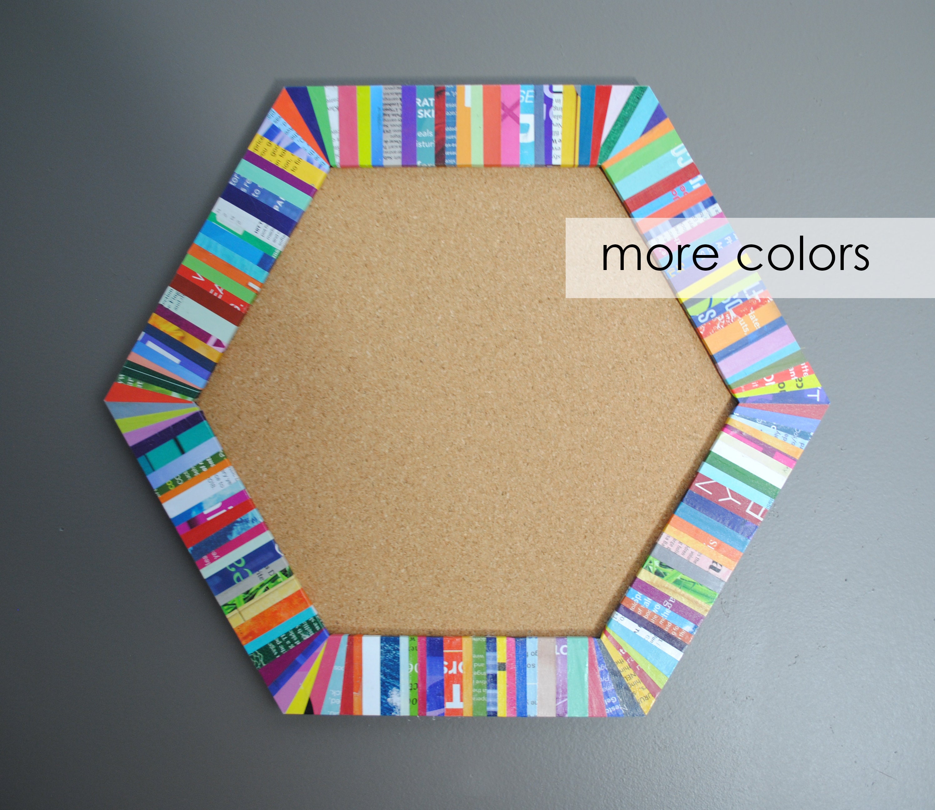 Small HEXAGON cork boardmade from recycled magazinescolorful Etsy