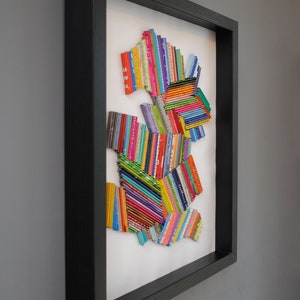 abstract modern wall art-made from recycled magazines,colorful, unique,love, artistic,unique,statement art,creative,love,playroom art image 4