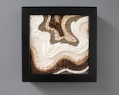 small neutral colored string WALL ART - framed crisp lines,fiber art,depth,detail,modern,unique, colorful, pattern, texture, pop of color