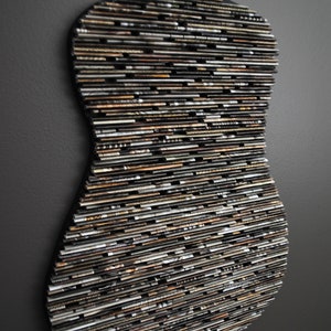 large GUITAR wall art-made from recycled magazines, neutral,rustic,rocker, electric, music, classic, colorful,rock and roll,wall hanging,art image 7