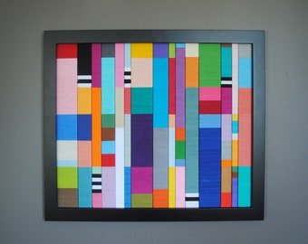 colorful string  WALL ART - framed crisp lines,fiber art,depth,detail,modern,unique,bright, colorful, pattern, texture, pop of color