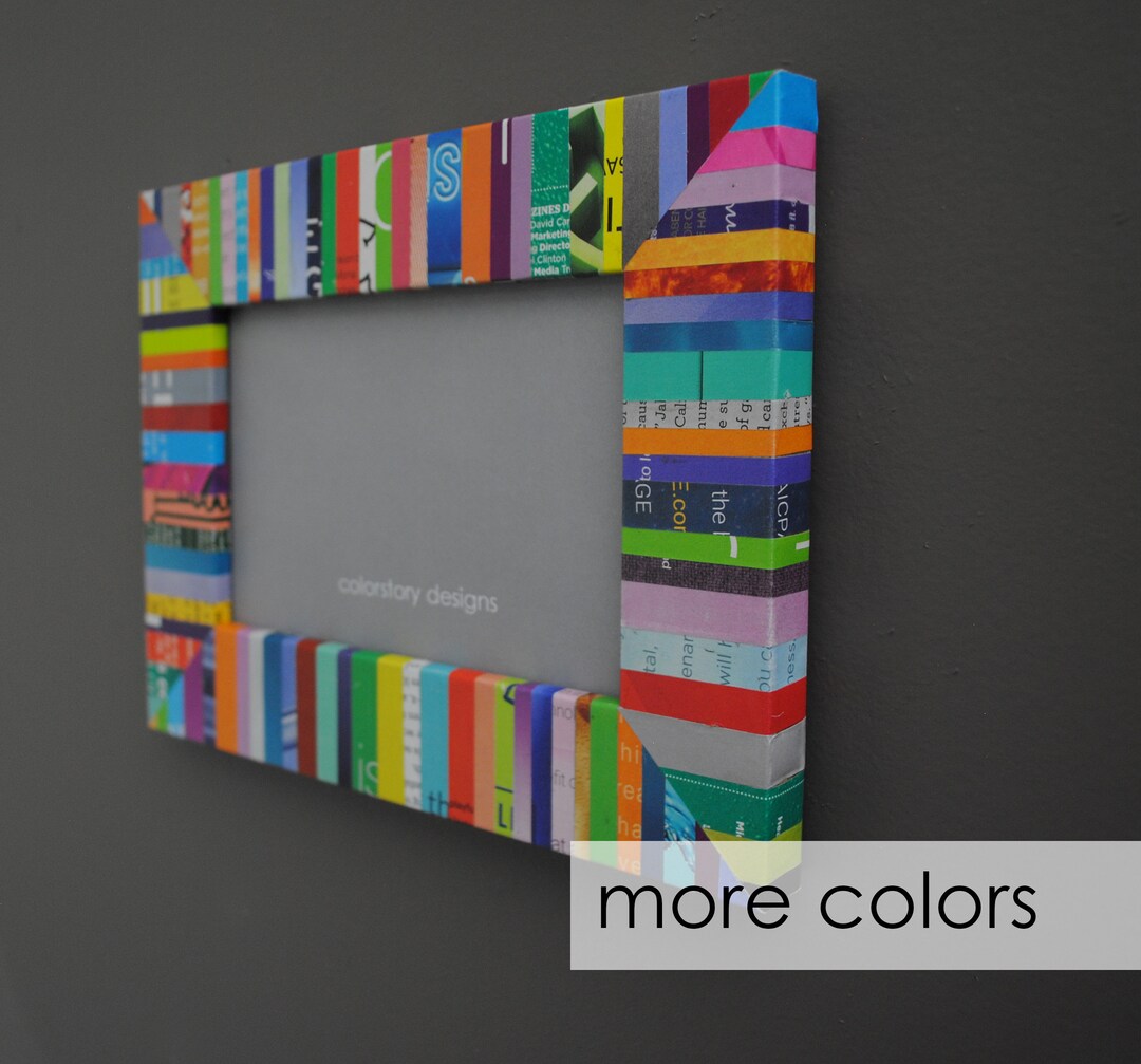 Colorful 4x6 Picture Frame - Made With Recycled Magazines - Bright ...