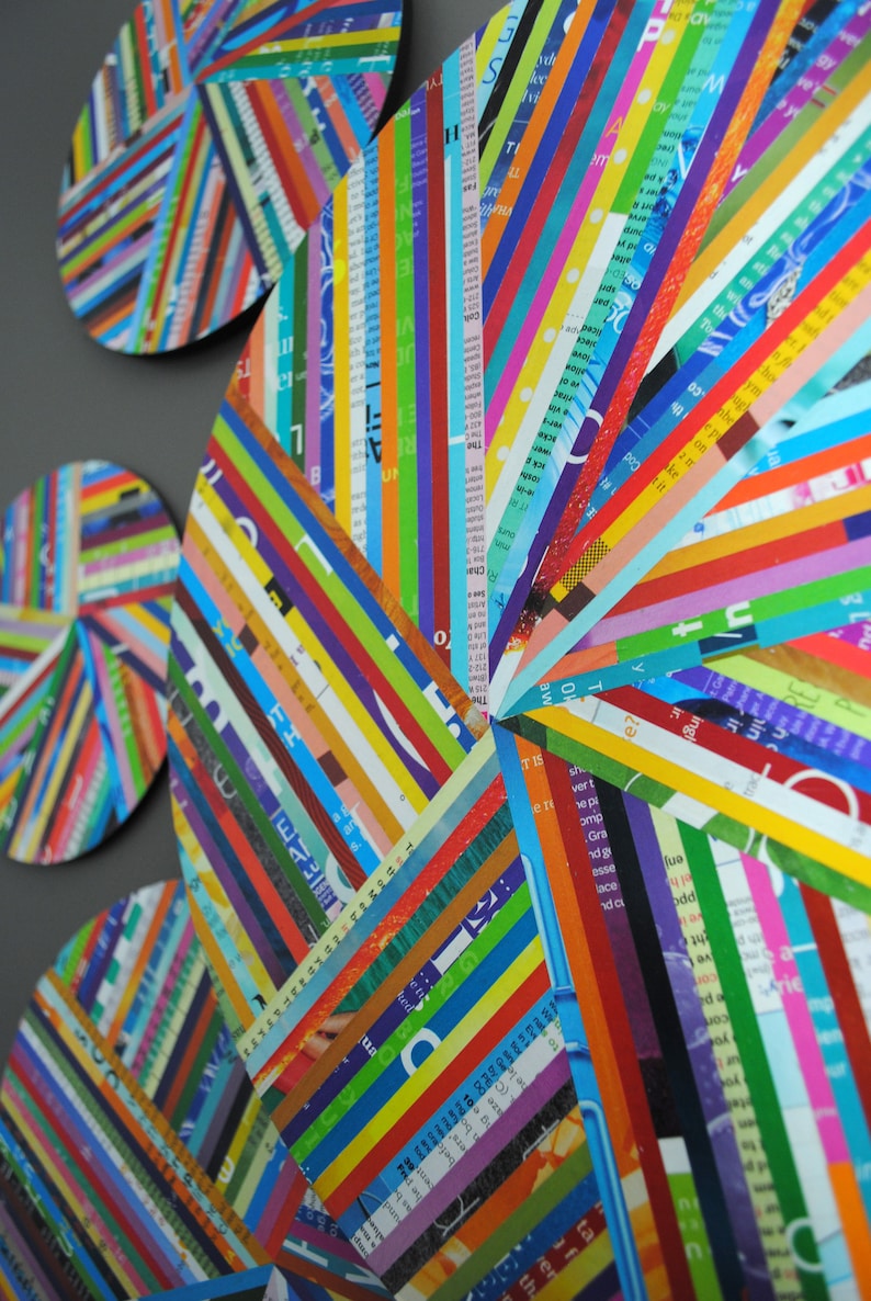 COLORFUL round wall art choose your own colors set of 9made Etsy