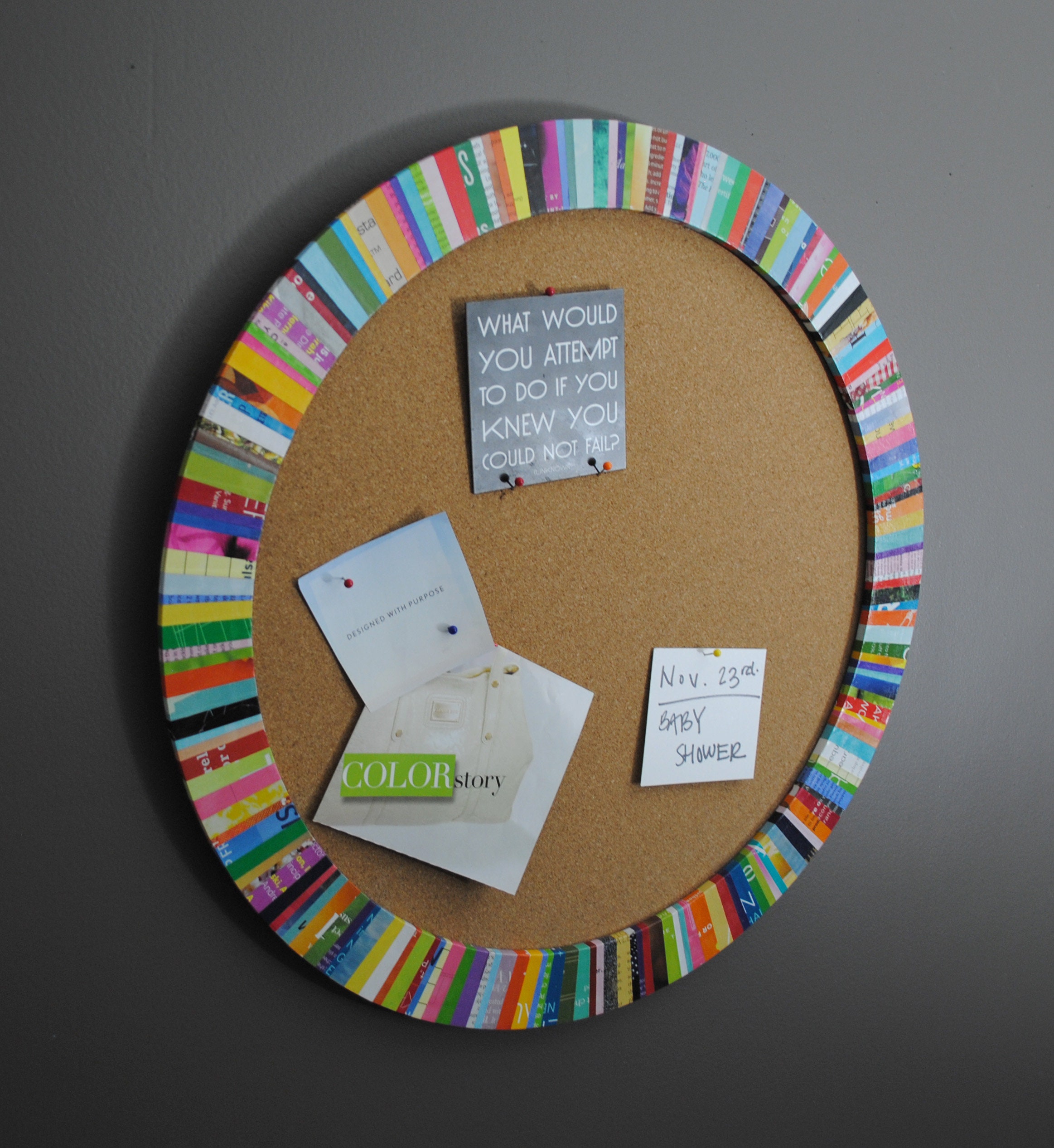 Large cork board made from recycled magazinescolorful Etsy