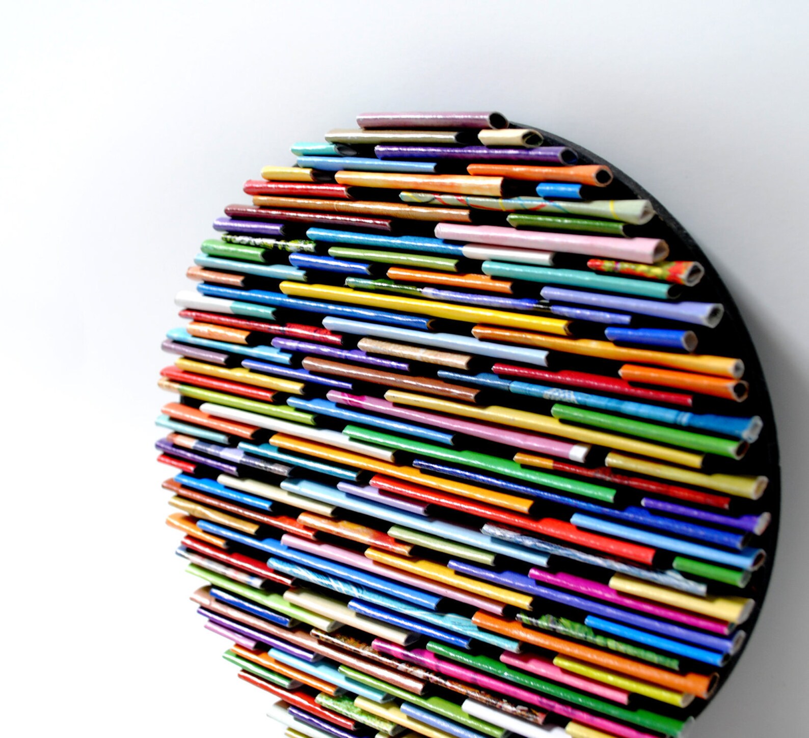 6 Round Wall Art Made From Recycled Magazines Etsy