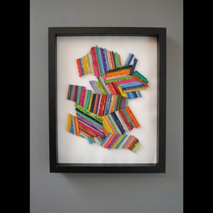 abstract modern wall art-made from recycled magazines,colorful, unique,love, artistic,unique,statement art,creative,love,playroom art image 1