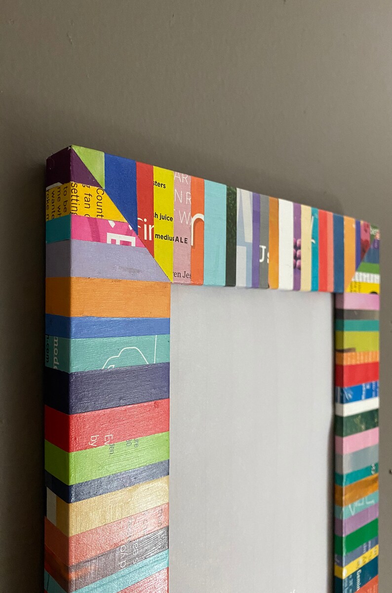 Colorful 5x7 picture frame made with recycled magazines Etsy