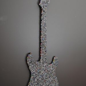 large GUITAR wall art-made from recycled magazines, neutral,rustic,rocker, electric, music, classic, colorful,rock and roll,wall hanging,art image 2