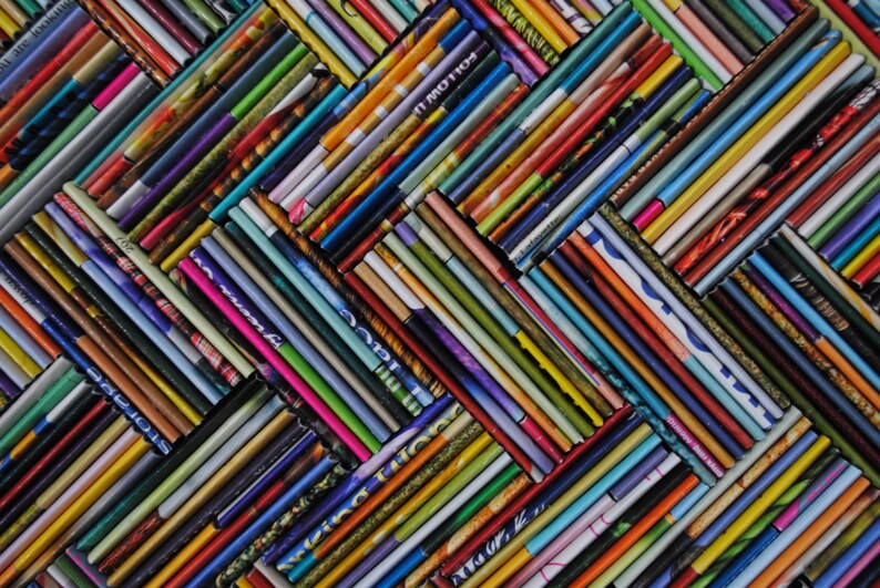 Colorful HERRINGBONE Wall Art Made From Recycled Etsy UK
