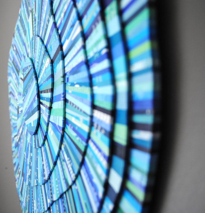 Colorful organic wall art made from recycled magazines Etsy
