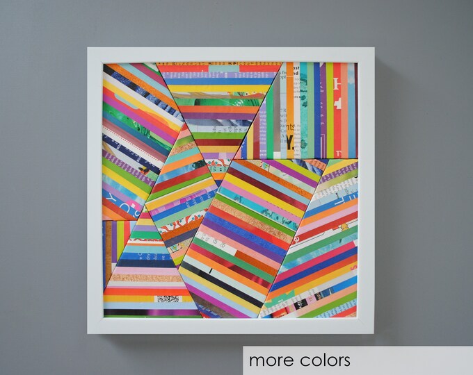 Abstract Colorful WALL ART Made From Recycled Magazines- Layers ...