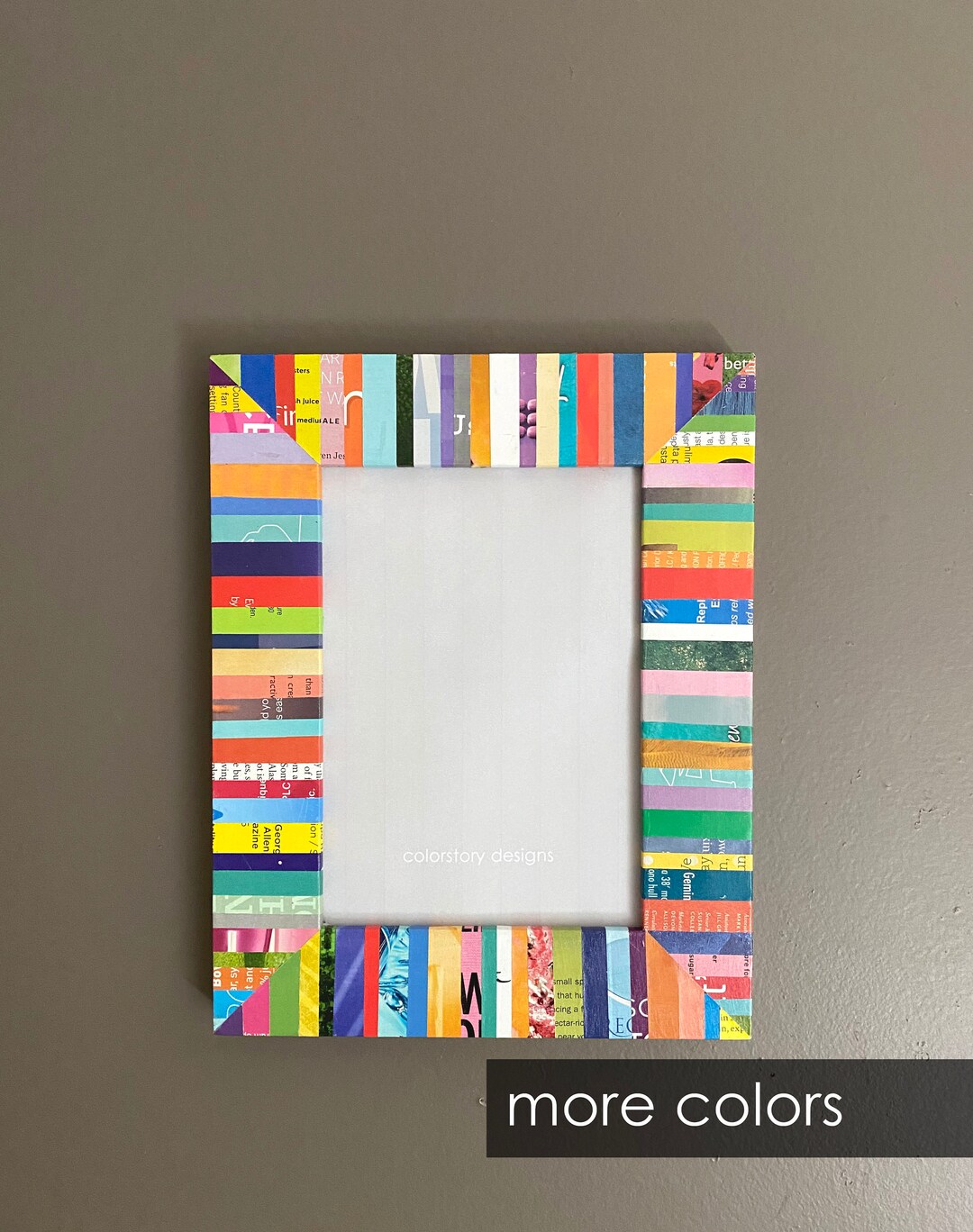 Colorful 5x7 Picture Frame Made With Recycled Magazines Bright, Unique