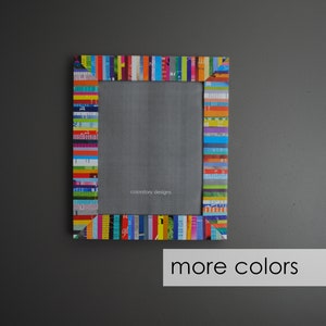 colorful RECTANGULAR picture frame - made with recycled magazines - bright, unique, recycled,bold,stripes,modern,interior design,wall art