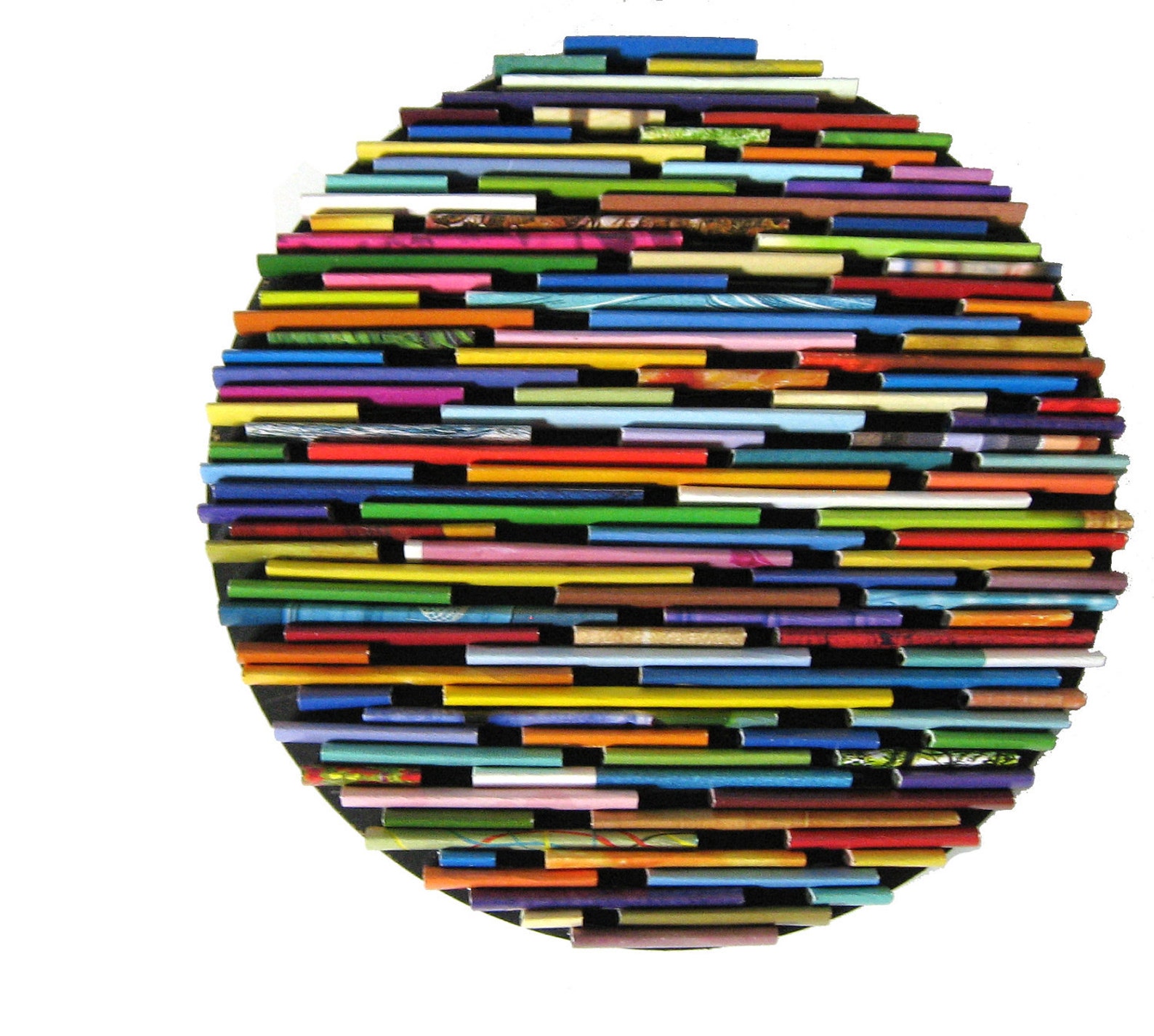 6 Round Wall Art Made From Recycled Magazines Etsy