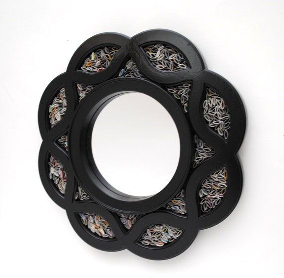 Small Colorful Round Mirror Wall Art Made From Recycled
